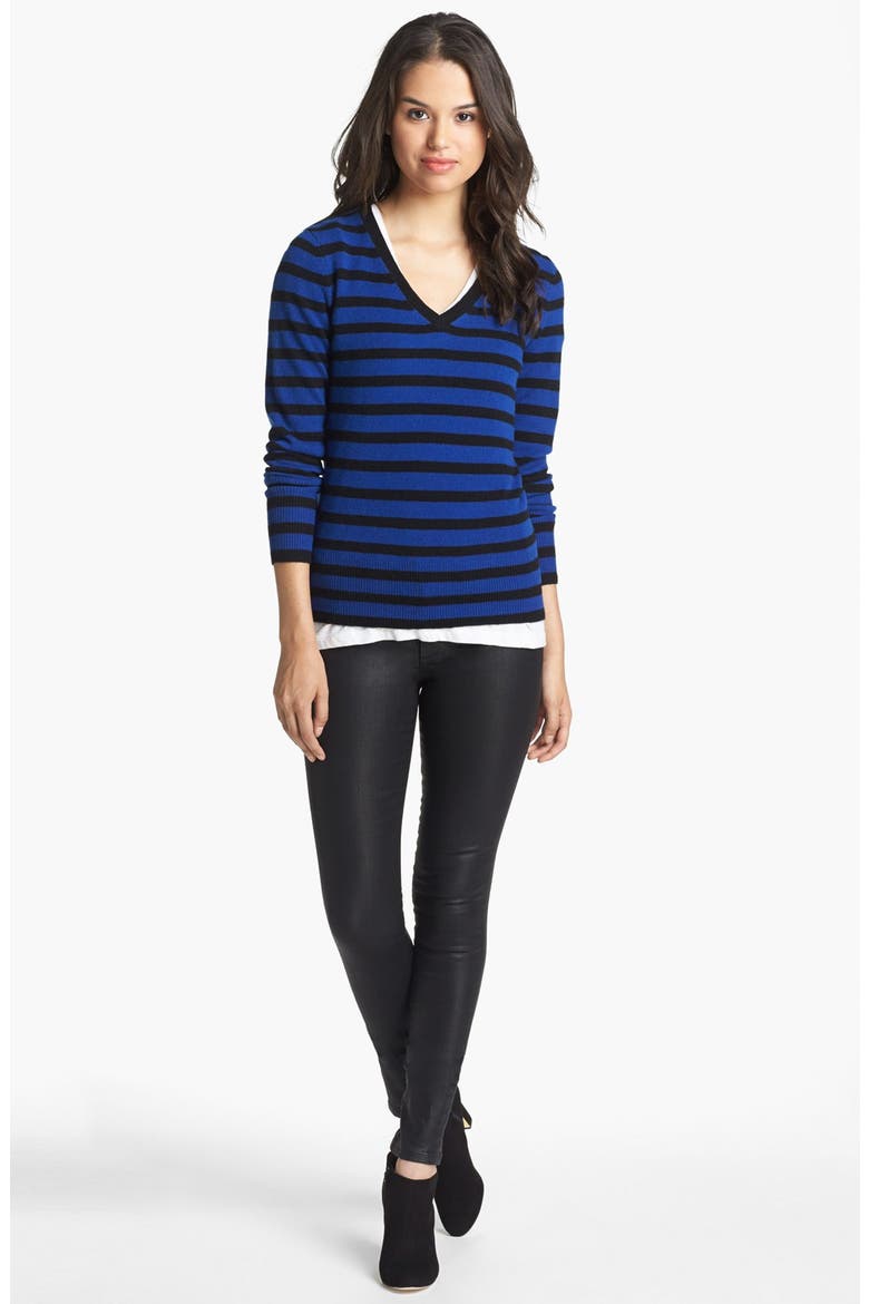 'The Skinny' Coated Stretch Jeans, Alternate, color, BLACK