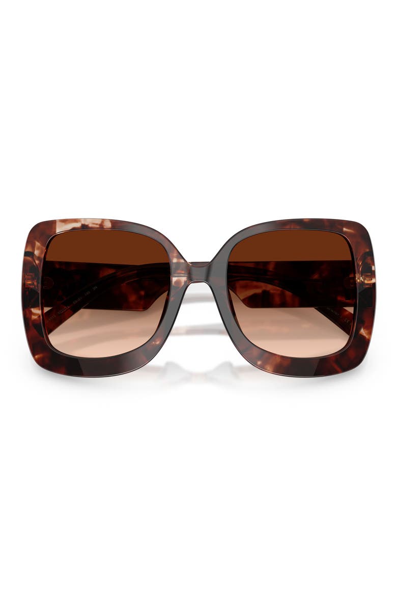 55mm Gradient Square Sunglasses, Alternate, color, DARK RED HAVANA / BROWN