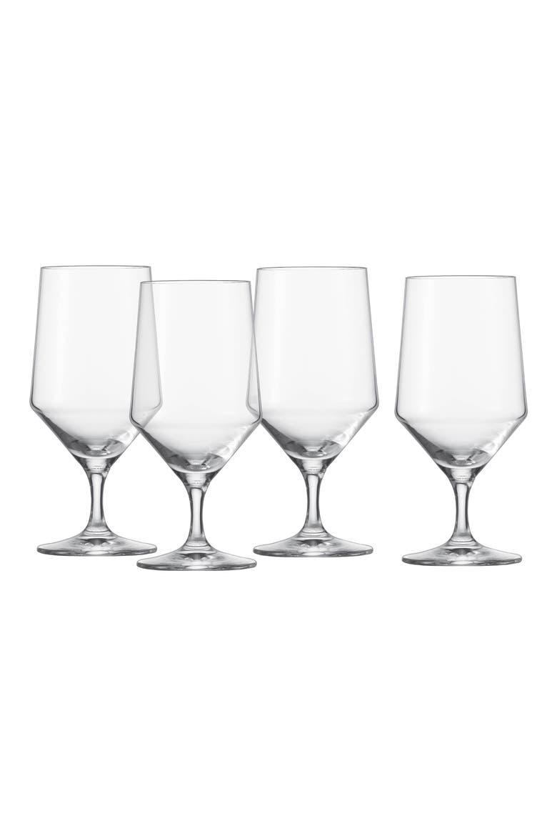Pure Set of 4 Water Glasses, Main, color, CLEAR