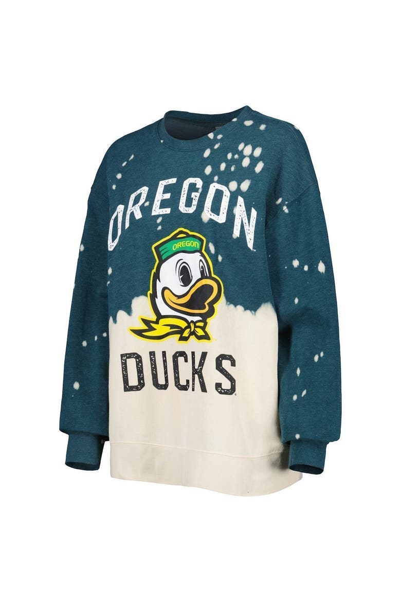 Women's Gameday Couture Green Oregon Ducks Twice As Nice Faded Dip-Dye Pullover Long Sleeve Top, Alternate, color, Green