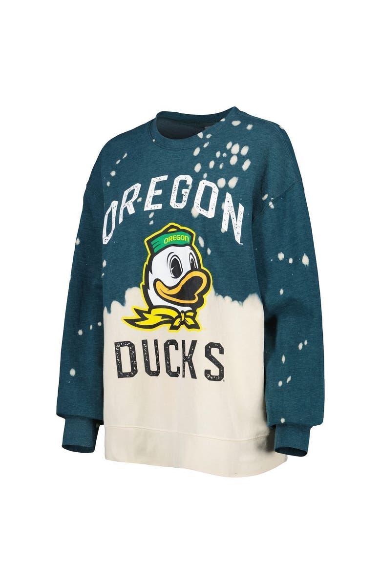 GAMEDAY COUTURE Women's Gameday Couture Green Oregon Ducks Twice As Nice Faded Dip-Dye Pullover Long Sleeve Top, Alternate, color, 