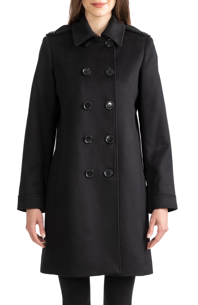 Sofia Cashmere Double Breasted Wool & Cashmere Military Coat, Main, color,