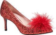 Kate Spade New York marabou pointed toe pump