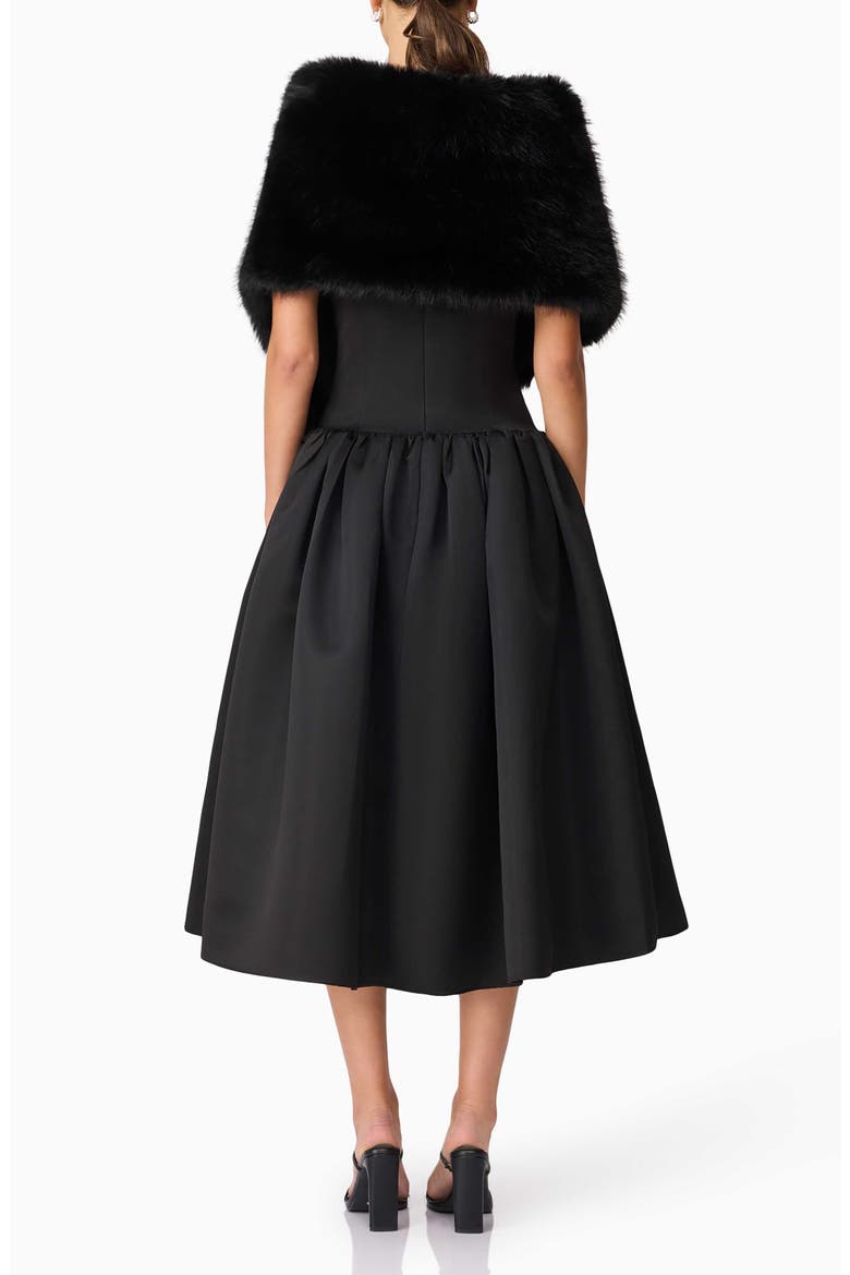 Lucyna Faux Fur Capelet, Alternate, color, BLACK