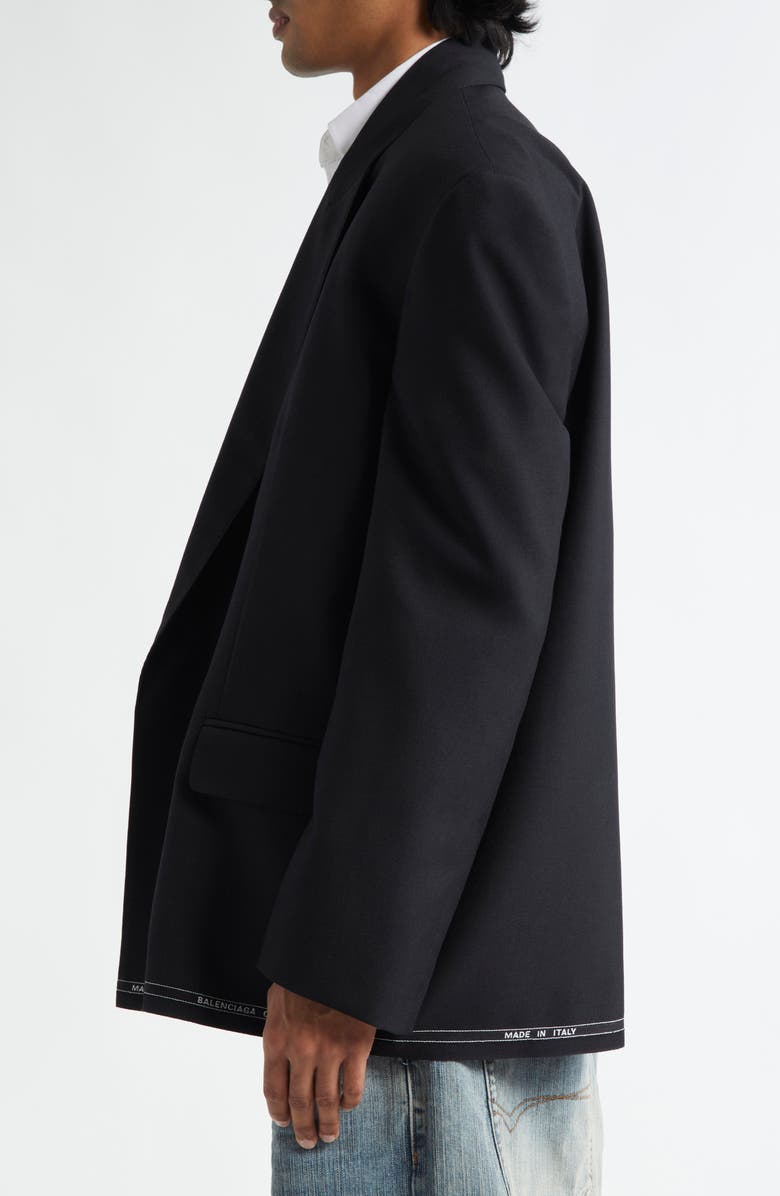 Balenciaga Seamless Wool Gabardine Jacket, Alternate, color, 1000 Black