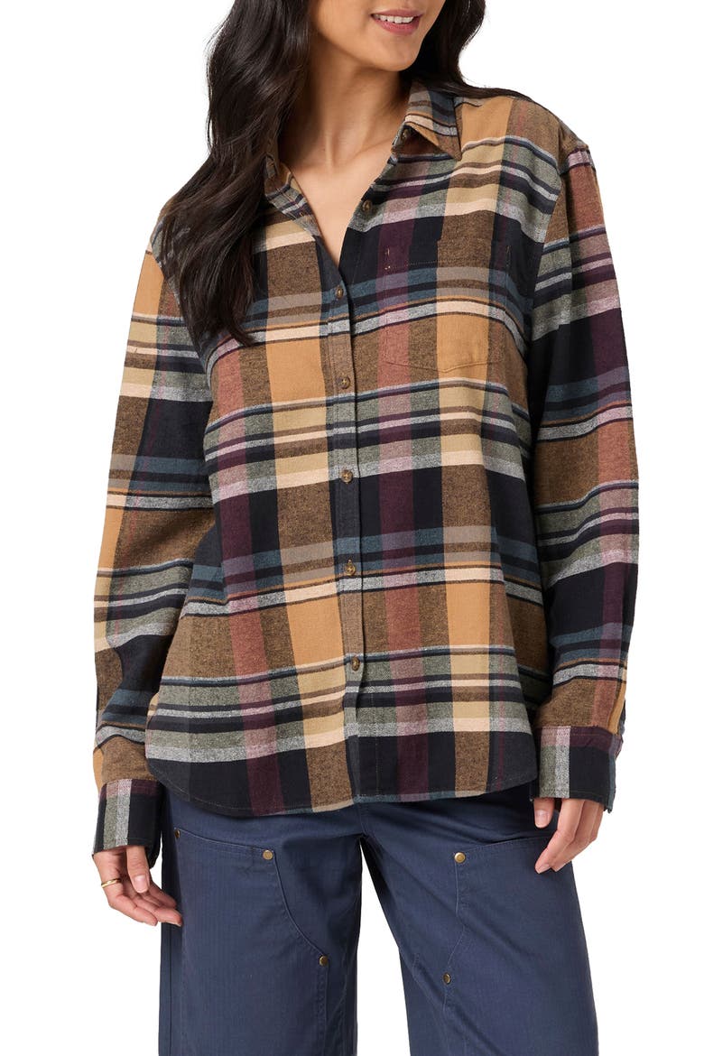 Logan Plaid Flannel Shirt, Main, color, PHANTOM