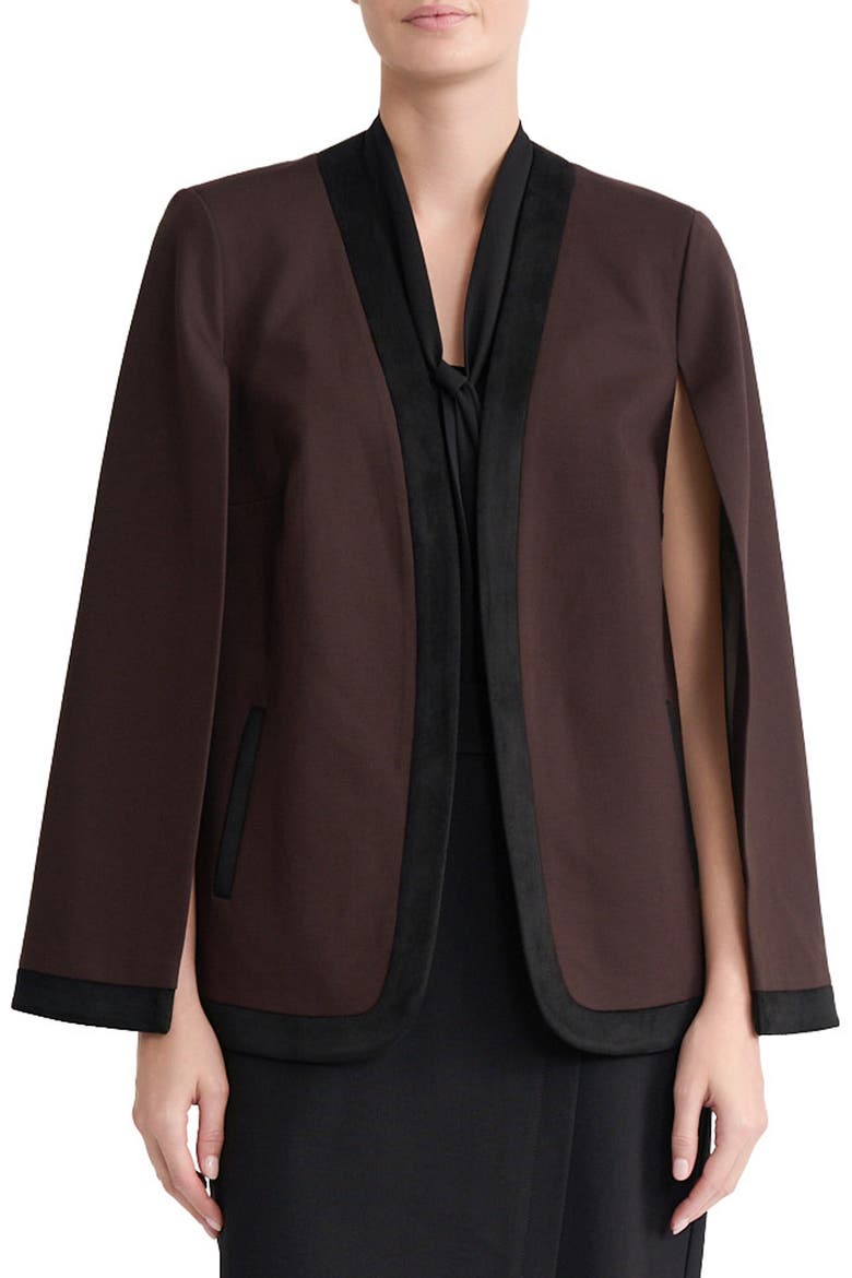 Cape with Combo Framing, Main, color, RICH CHOCOLATE/ BLACK