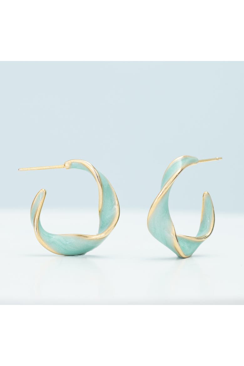 With a Twist Hoops in Mint, Alternate, color, Mint