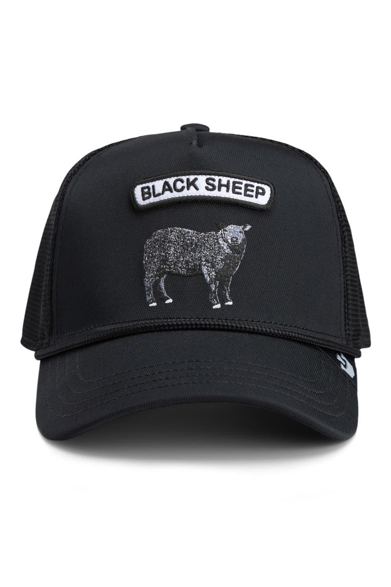 Black Sheep Embroidered Trucker Hat, Alternate, color, VOID