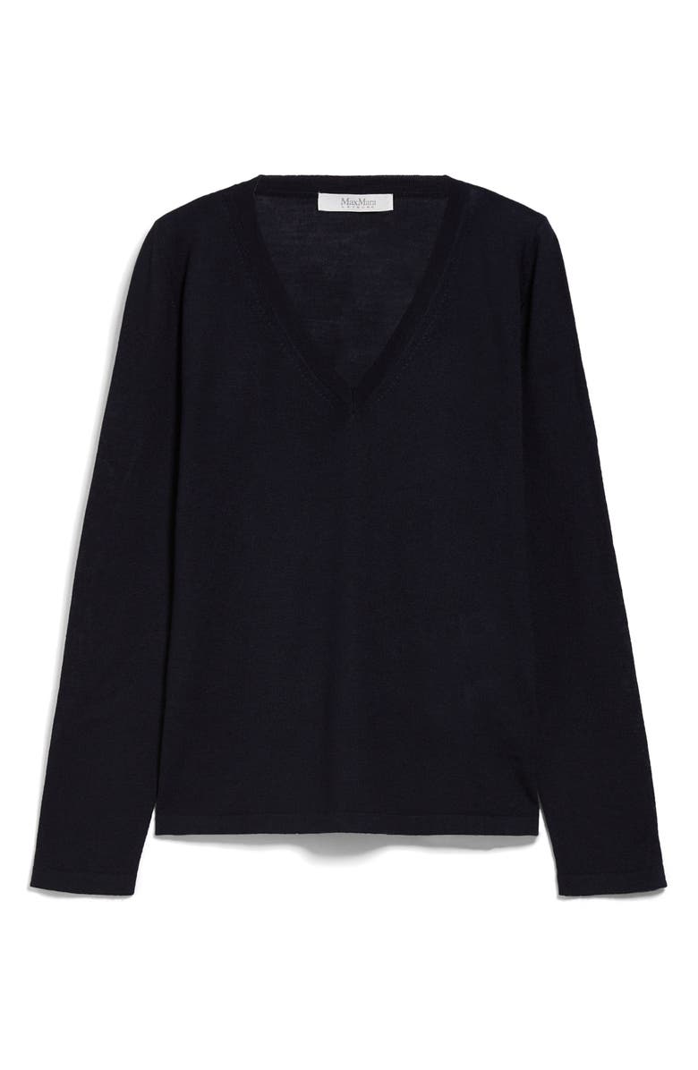 Max Mara Leisure Cavour V-Neck Virgin Wool Sweater, Alternate, color,