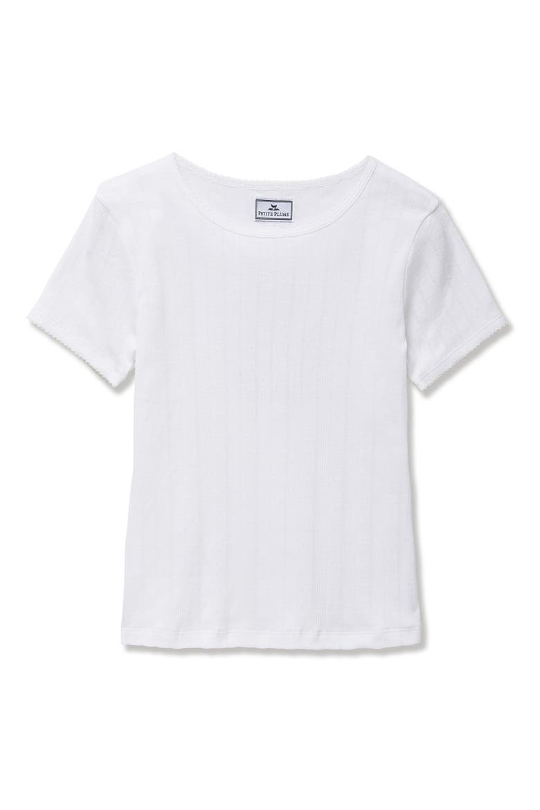 Pima Cotton Pointelle T-Shirt, Alternate, color, WHITE