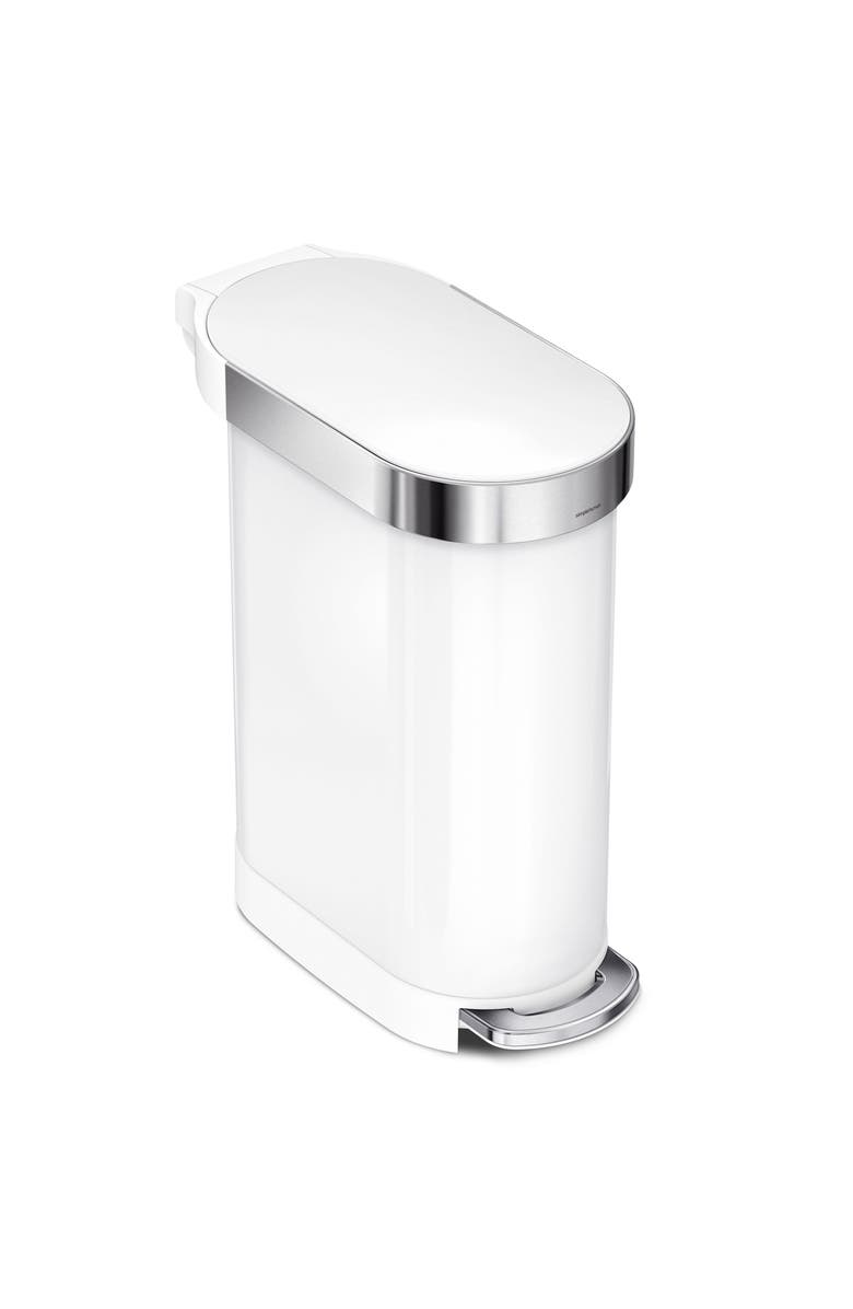 simplehuman 45L slim step can, Main, color, White