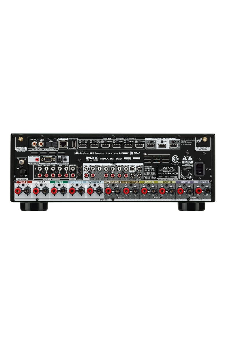 Denon AVR-X3900H 9.4 Channel 8K Home Theater Receiver with Dolby Atmos & HEOS Built-In, Alternate, color, Black