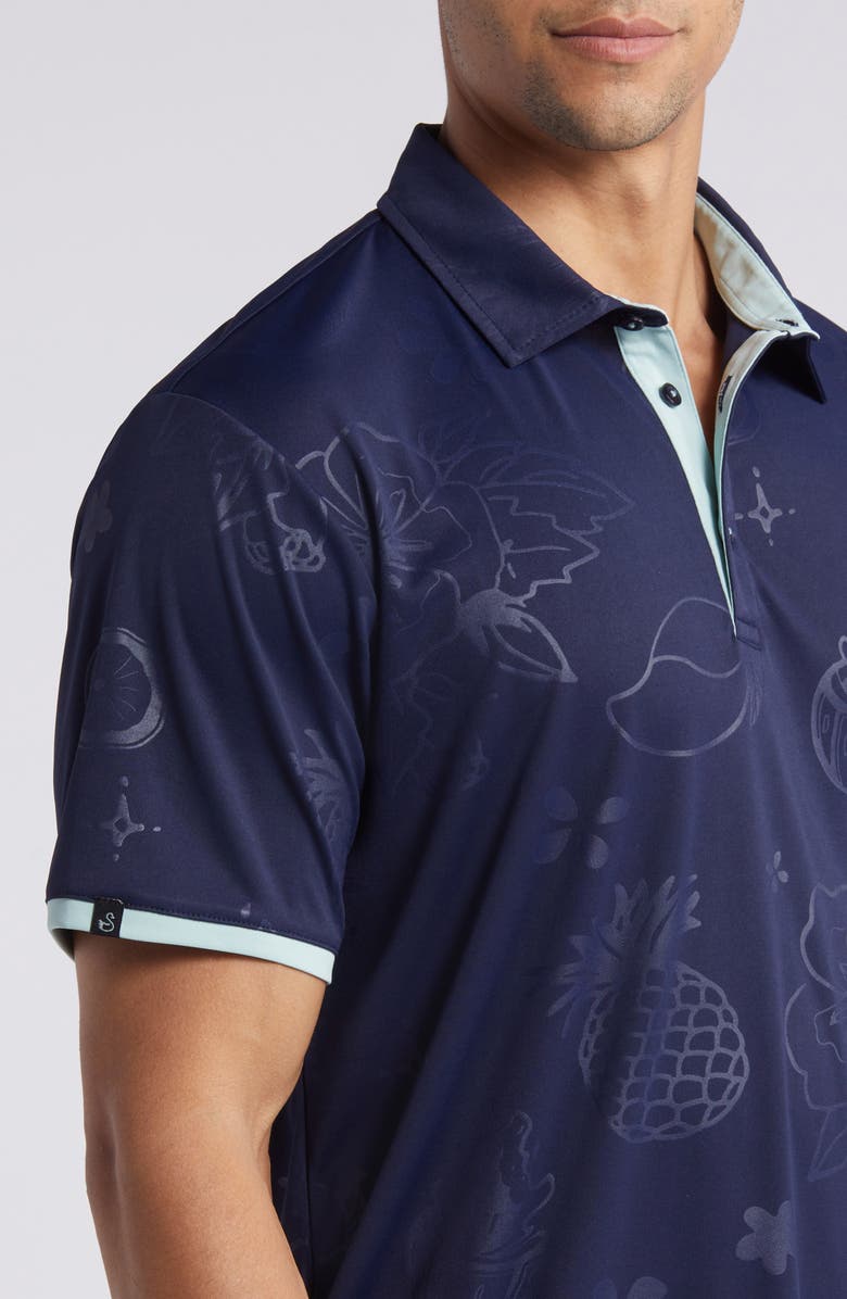 Swannies Haugen Tonal Tropical Print Golf Polo, Alternate, color, 
