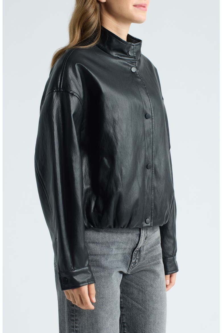 Rachel Faux Leather Jacket, Alternate, color, BLACK