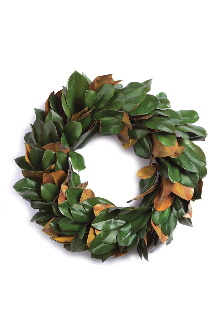 Grand Magnolia Leaf Wreath 24", Main, color, Green