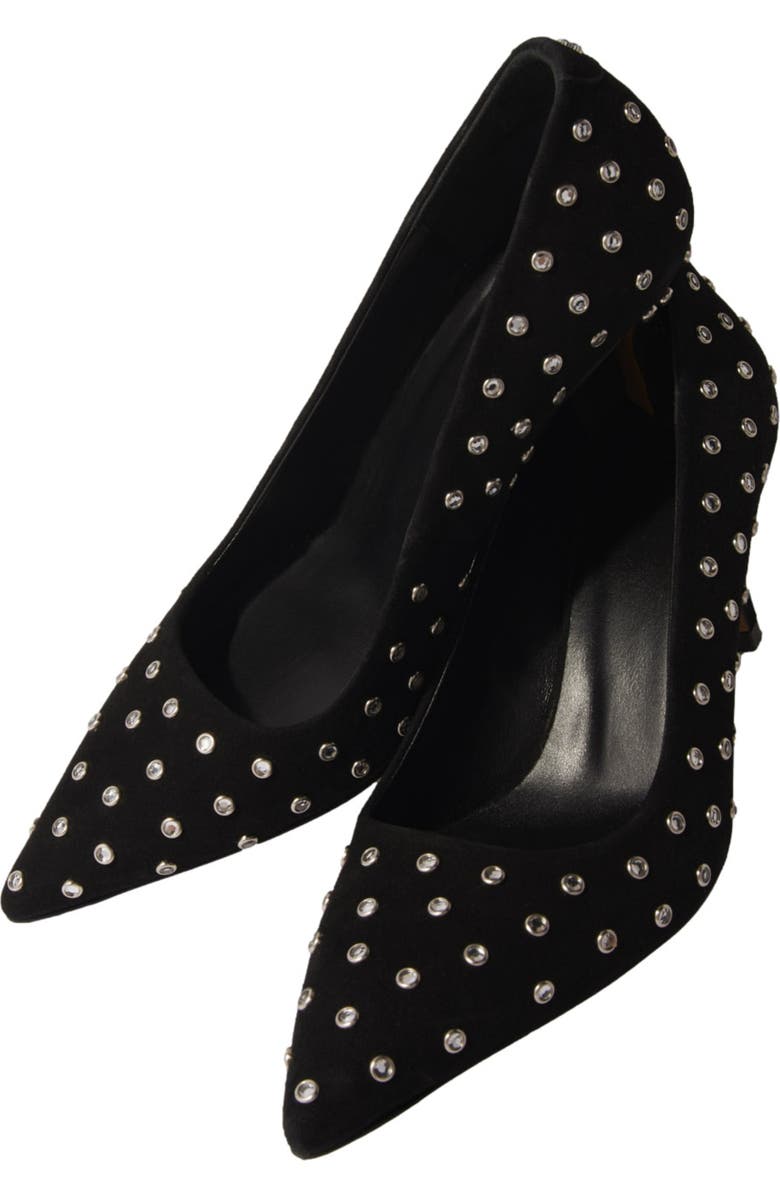 maje Rhinestone pumps with pointed toes, Alternate, color, Black