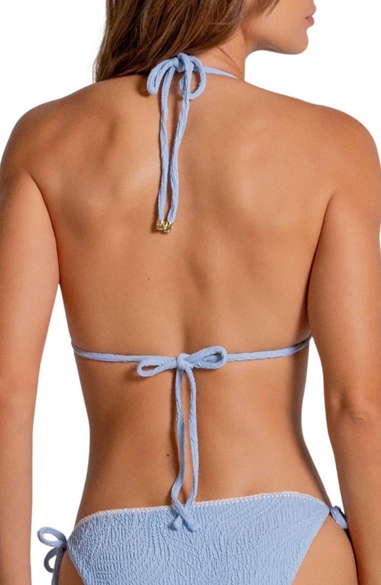 Cosita Linda Blanket Stitch Embroidered Triangle Bikini Top, Alternate, color, Chiffon