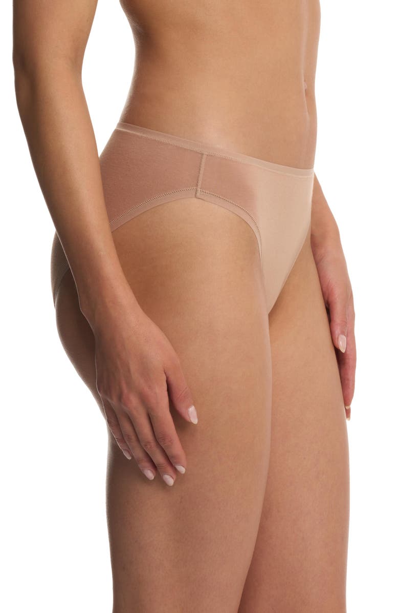 Natori Bliss Bare Cotton Bikini, Alternate, color, Buff