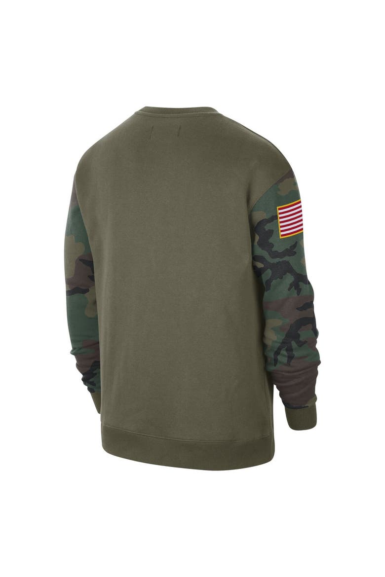 Men's Nike  Olive Ohio State Buckeyes Military Pack Club Pullover Sweatshirt, Alternate, color, Olive