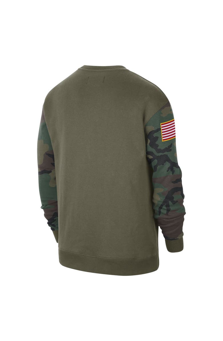 Nike Men's Nike Olive Ohio State Buckeyes Military Pack Club Pullover Sweatshirt, Alternate, color,