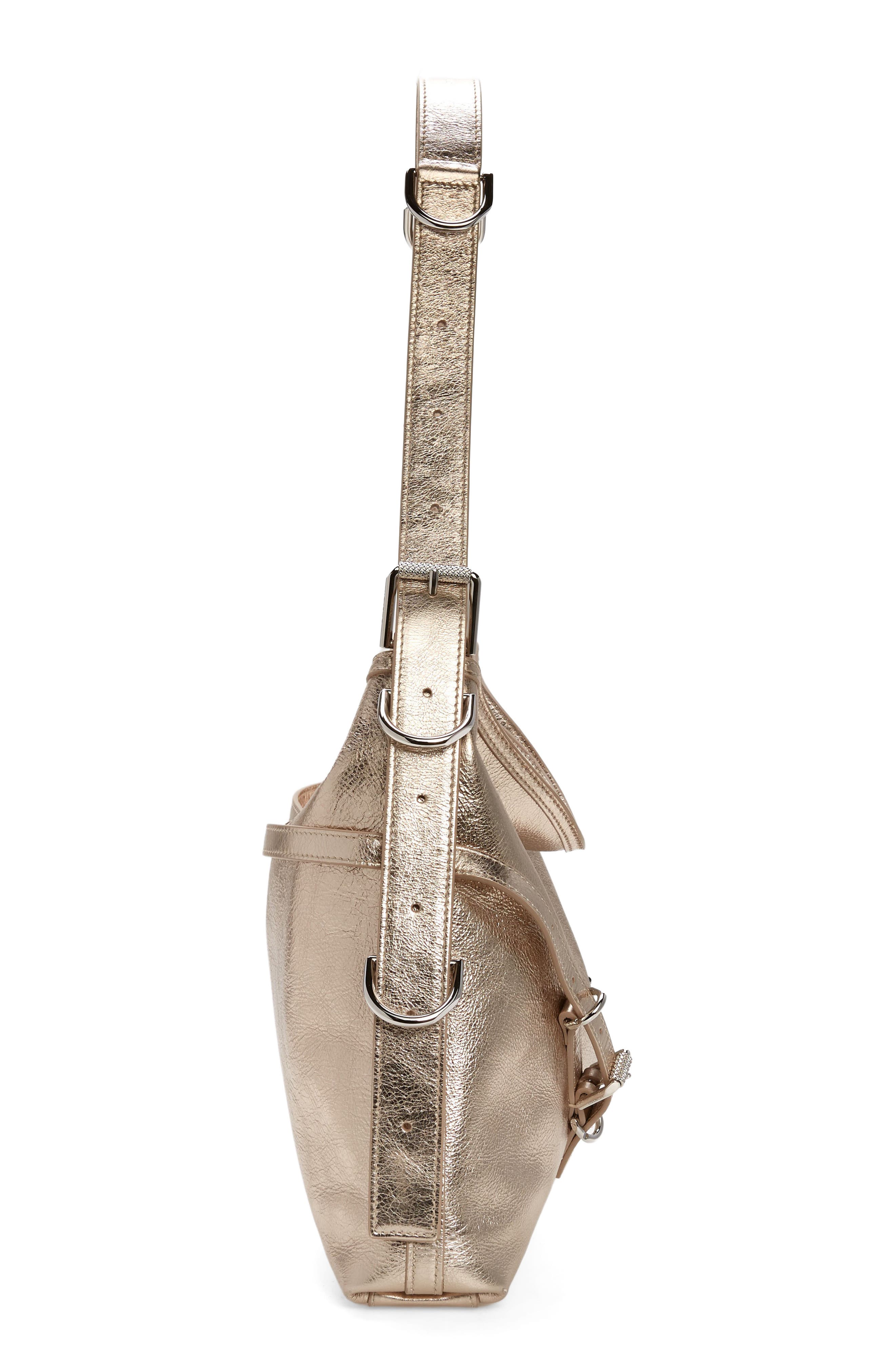 Givenchy Medium Voyou Metallic Leather Hobo Bag, Alternate, color, 
