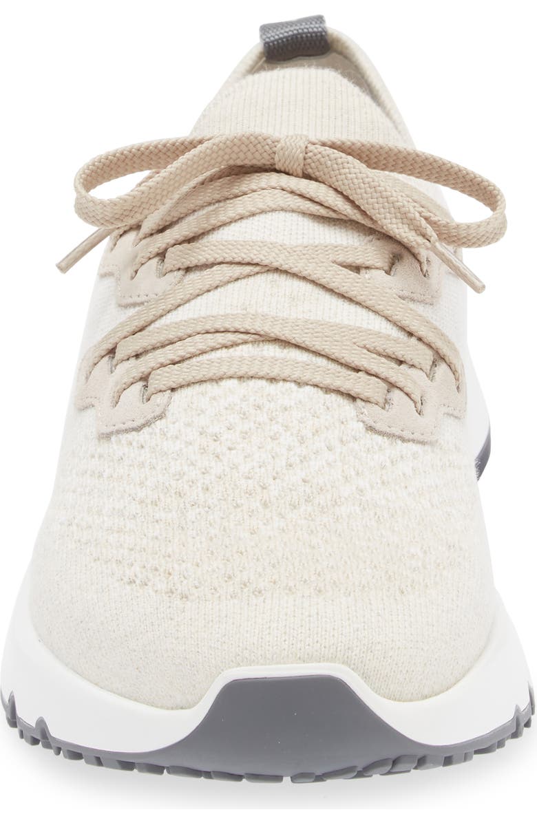Brunello Cucinelli Mélange Knit Runner Sneaker, Alternate, color, Ivory