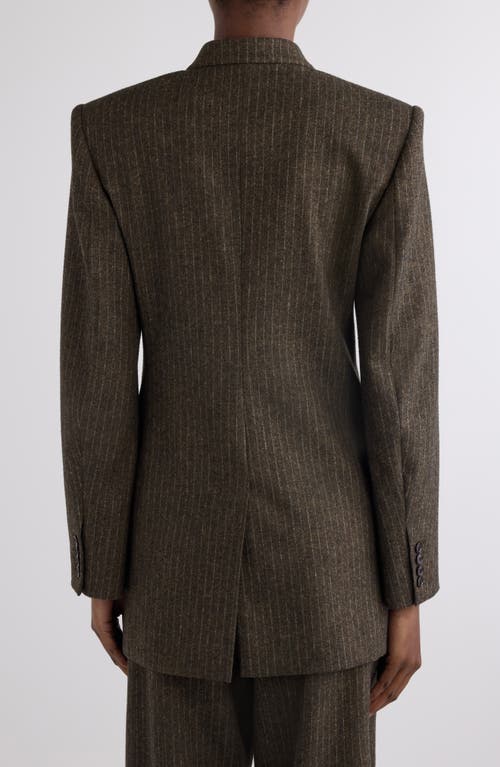 Isabel Marant Jevima Pinstripe Double Breated Wool Blend Blazer In Brown