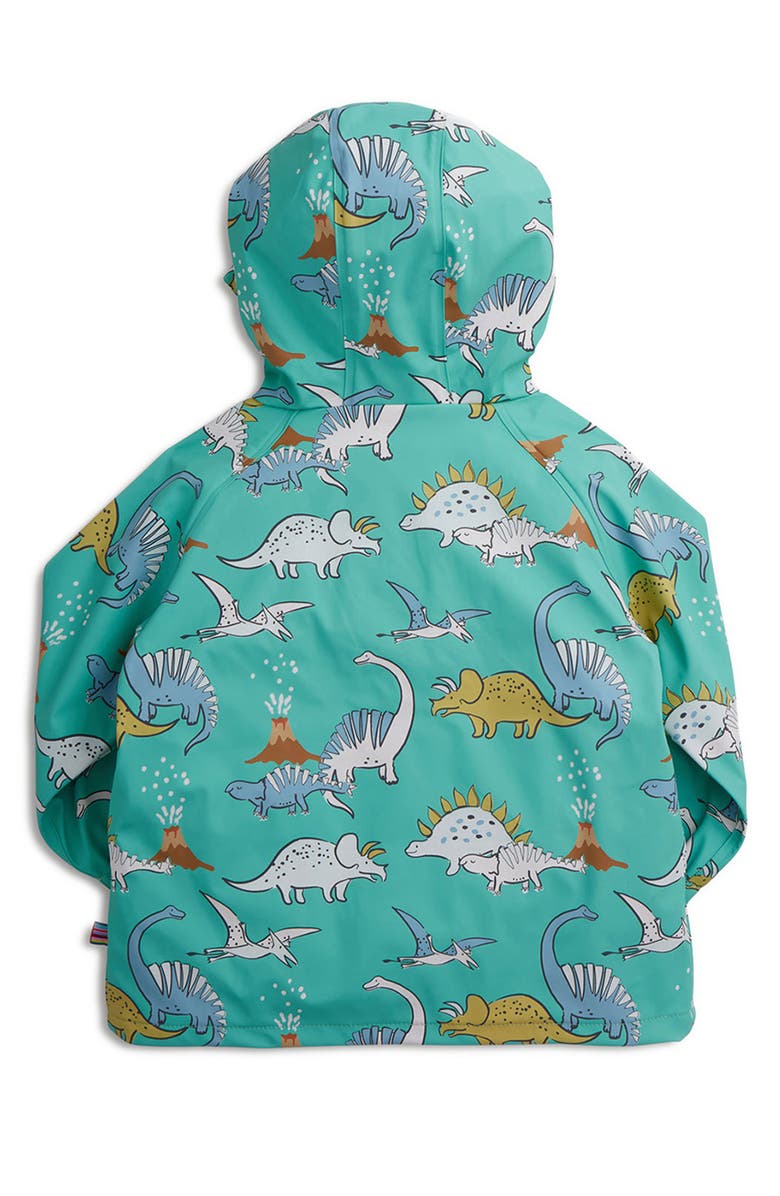 Magnetic Me Kids' Dino Color Changing Water Resistant Hooded Raincoat, Alternate, color, Green