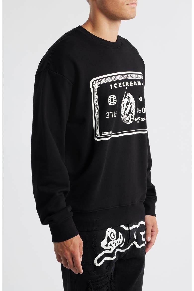 Card Cotton Graphic Sweatshirt, Alternate, color, BLACK