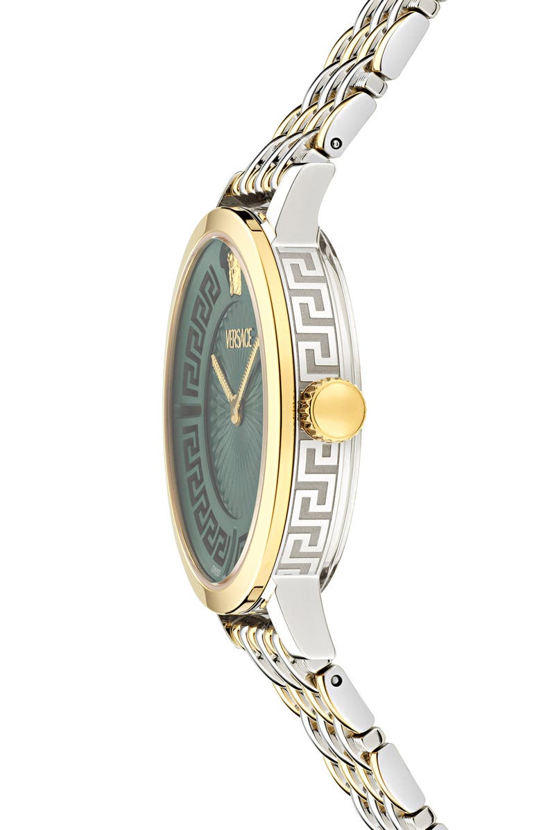 Versace Greca Fortuna Two-Tone Bracelet Watch, 35mm, Alternate, color, Two Tone