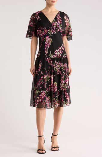 Connected Apparel Yoryu Flutter Sleeve Dress