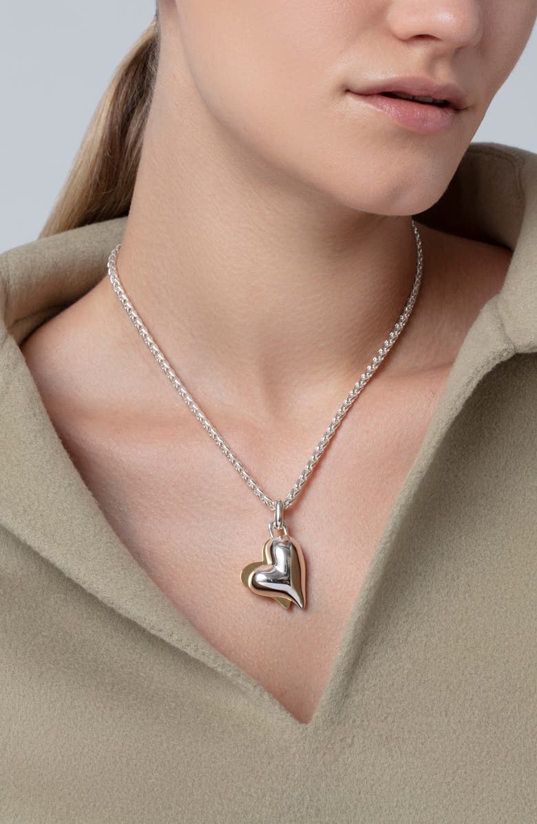 JENNY BIRD Two Tone Twin Heart Pendant Necklace, Alternate, color, Two-Tone