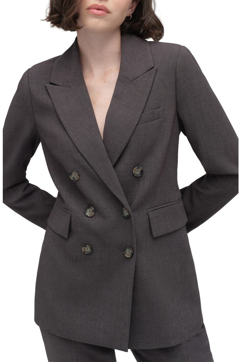 The Phoebe Double Breasted Blazer, Main, color, GREY SUITING