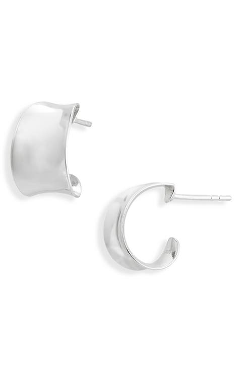 Wide Concave Hoop Earrings
