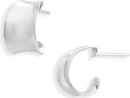 Argento Vivo Sterling Silver Wide Concave Hoop Earrings