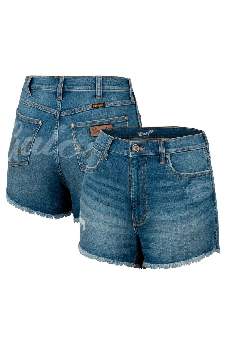 COLOSSEUM X WRANGLER Women's Colosseum x Wrangler Blue Florida Gators Retro High Rise Cut-Off Shorts, Alternate, color, 