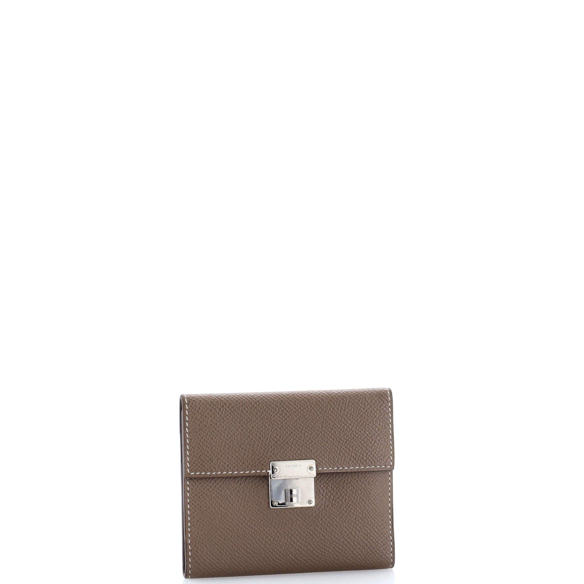 Pre-Owned Hermes Clic Wallet Epsom 12, Alternate, color, Etoupe