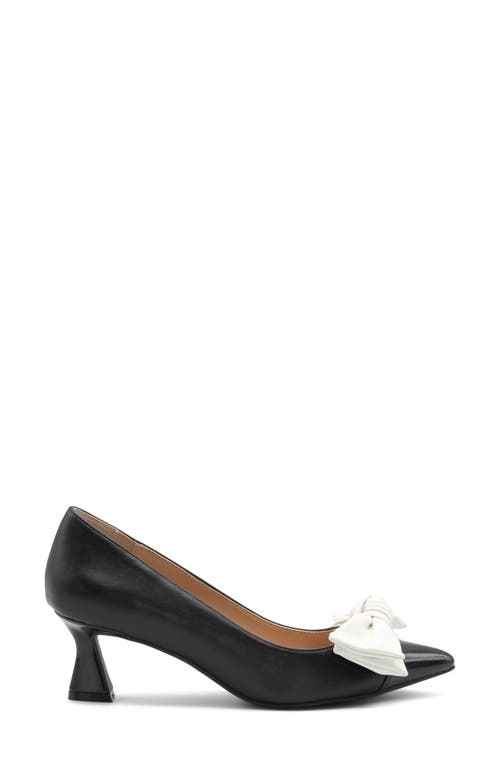 Charles David Adren Pointed Cap Toe Pump In Black-white