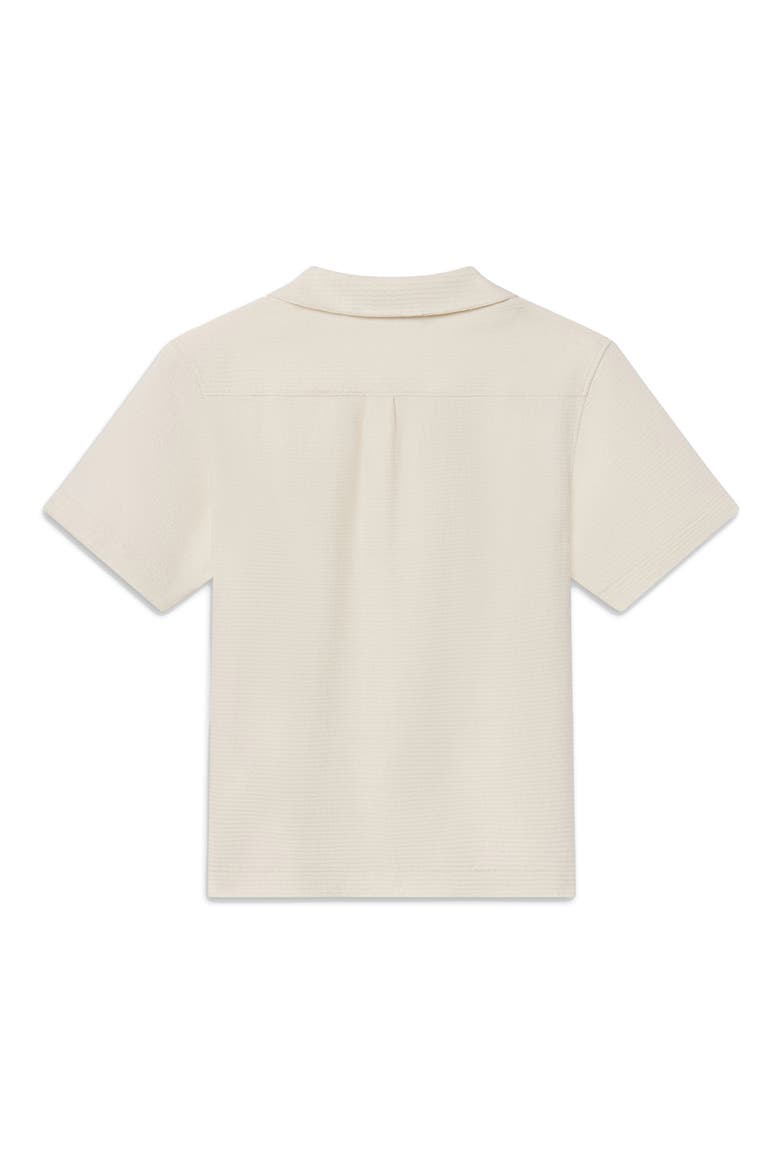 Jacquard Short Sleeve Button-Up Shirt, Alternate, color, CREAM