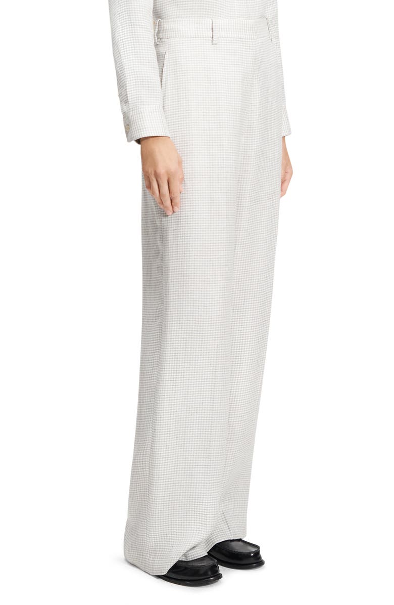 Theory B.Mel Houndstooth Check Linen Blend Pants, Alternate, color, Platinum Multi
