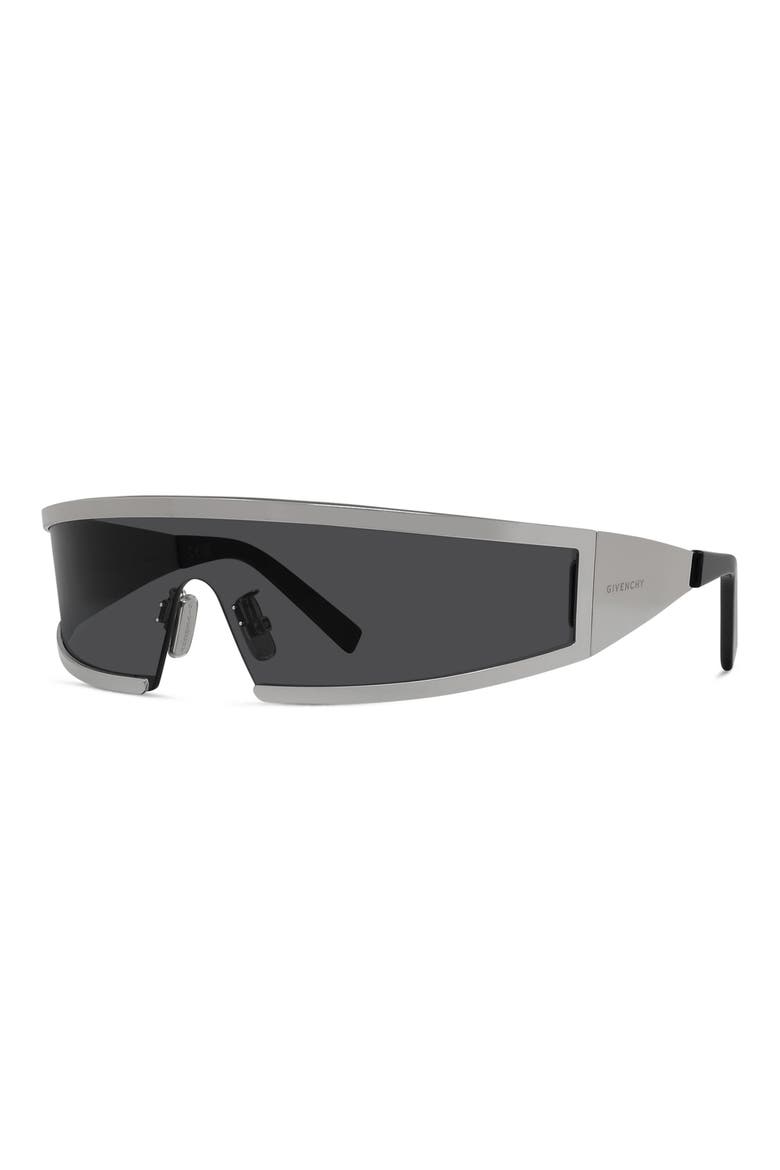 Square Mask Sunglasses, Alternate, color, SHINY PALLADIUM / SMOKE