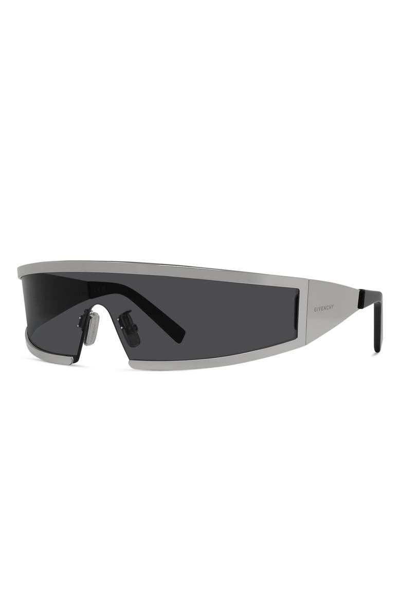 Givenchy Square Mask Sunglasses, Alternate, color, Shiny Palladium / Smoke