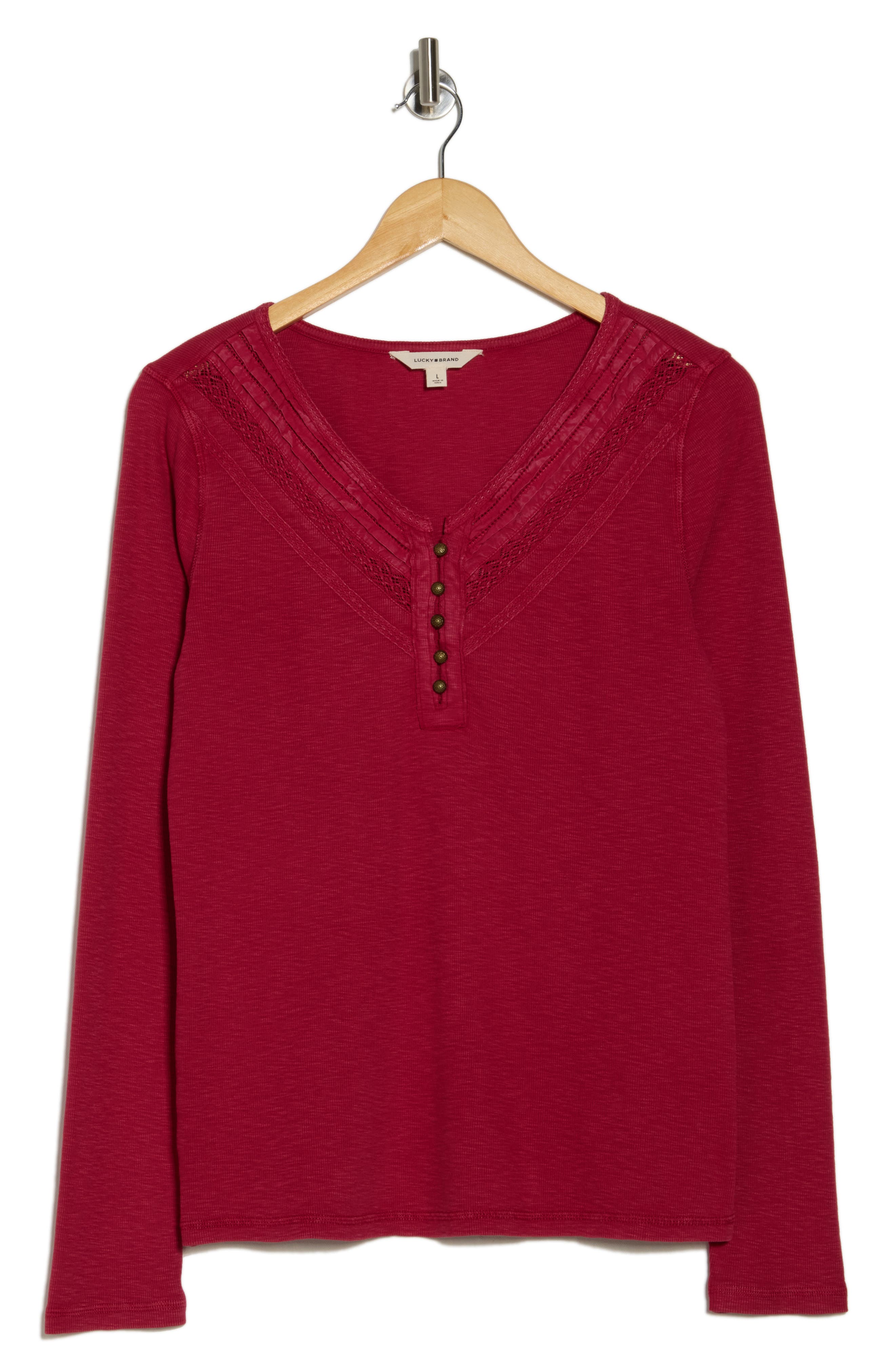Lace Trim Henley - image 3