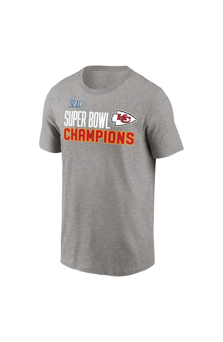 Nike Men's Nike Heather Gray Kansas City Chiefs Super Bowl LVII Champions Roster T-Shirt, Alternate, color, 