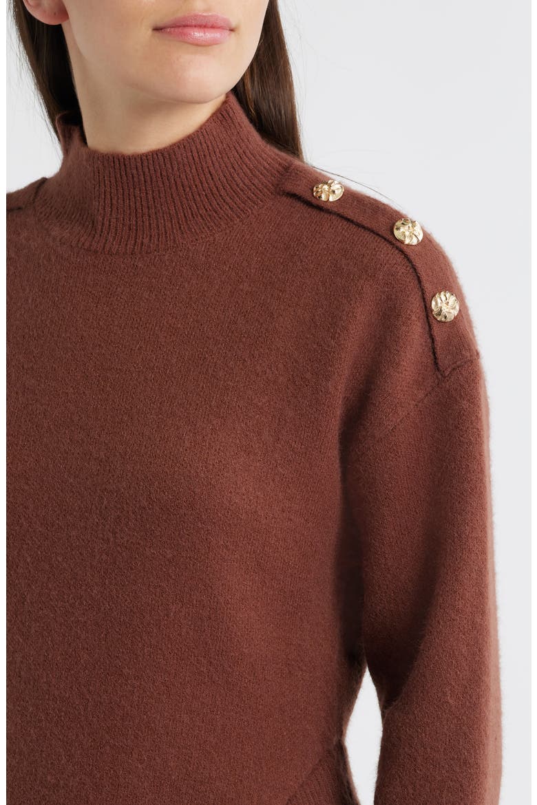 Chunky Long Sleeve Twofer Sweater Dress, Alternate, color, BROWN
