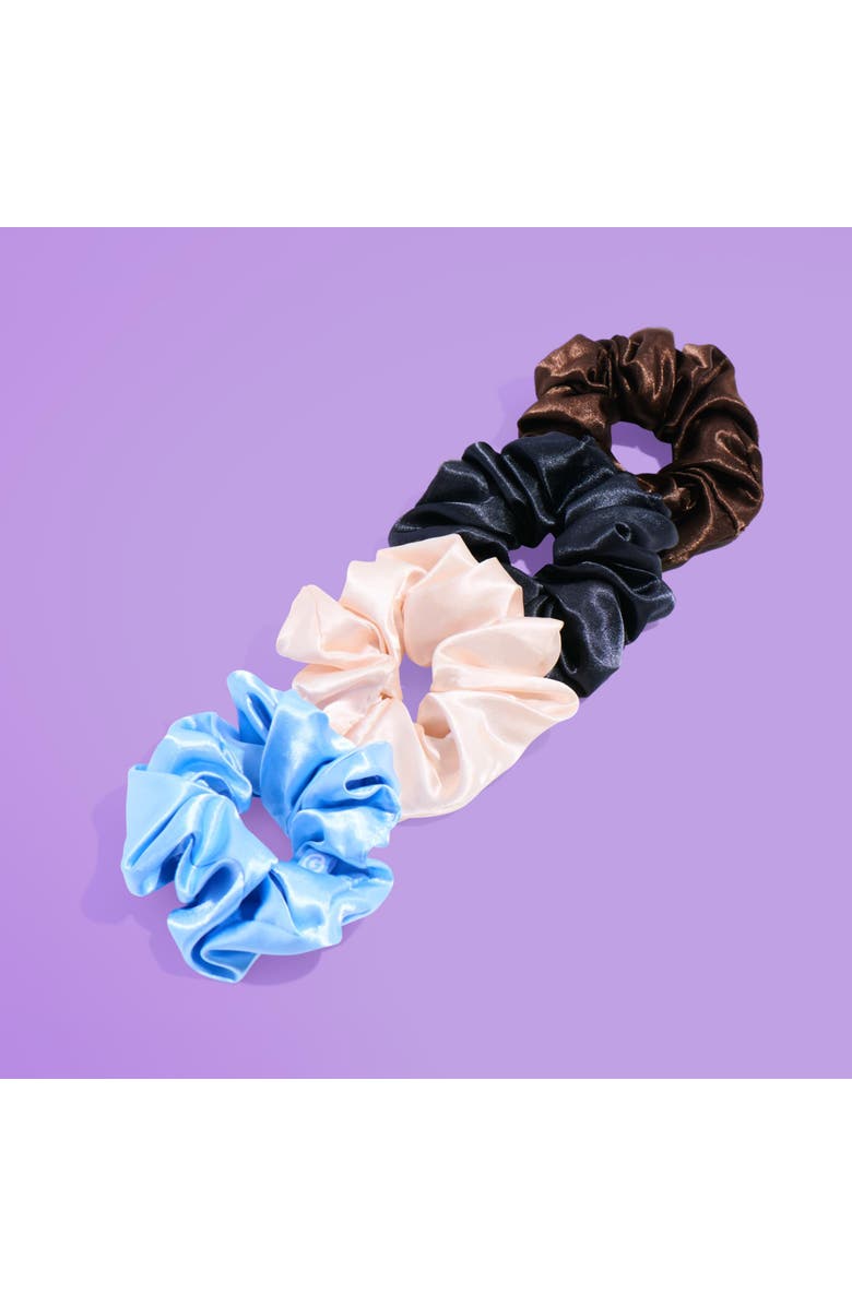 Gimme Beauty Large Satin Hair Scrunchies, Alternate, color, Brown