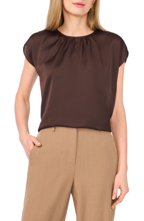 Shirred Satin Top