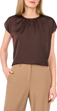 Vince Camuto Shirred Satin Top