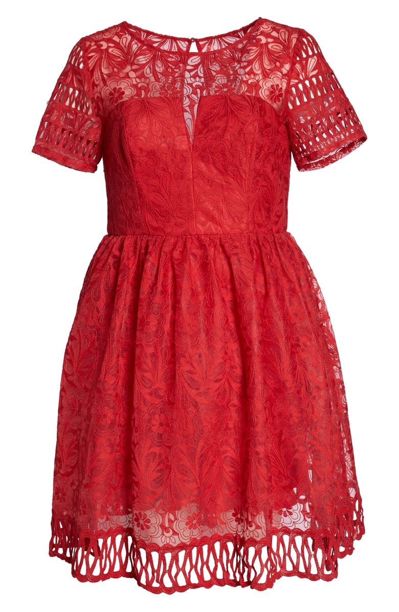 Chi Chi London Crochet Dress, Alternate, color, 